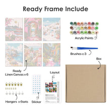 Carica l&#39;immagine nel visualizzatore di Gallery, Dipingere con i numeri – Set di 6 tele | Scorci mediterranei