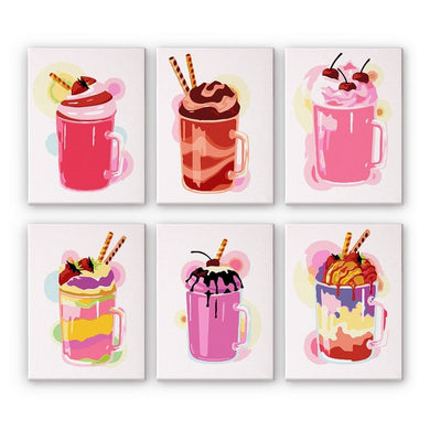 Dipingere con i numeri – Set di 6 tele | Frappè colorati Figured'Art