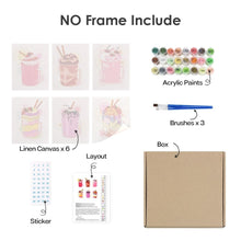 Carica l&#39;immagine nel visualizzatore di Gallery, Dipingere con i numeri – Set di 6 tele | Frappè colorati