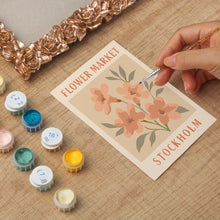 Carica l'immagine nel visualizzatore di Gallery, Mini tela da Dipingere con i Numeri con cornice - Mercato dei fiori - Stoccolma