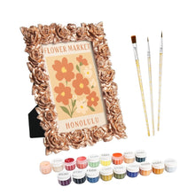 Carica l'immagine nel visualizzatore di Gallery, Mini tela da Dipingere con i Numeri con cornice - Mercato dei fiori - Honolulu Figured'Art