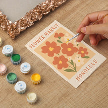 Carica l'immagine nel visualizzatore di Gallery, Mini tela da Dipingere con i Numeri con cornice - Mercato dei fiori - Honolulu