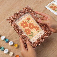 Carica l'immagine nel visualizzatore di Gallery, Mini tela da Dipingere con i Numeri con cornice - Mercato dei fiori - Honolulu