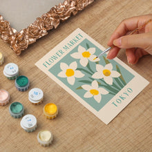 Carica l'immagine nel visualizzatore di Gallery, Mini tela da Dipingere con i Numeri con cornice - Mercato dei fiori - Tokyo
