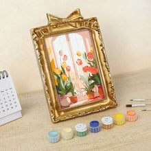 Carica l'immagine nel visualizzatore di Gallery, Mini tela da Dipingere con i Numeri con cornice - Finestra di primavera