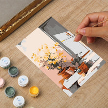 Carica l'immagine nel visualizzatore di Gallery, Mini tela da Dipingere con i Numeri con cornice - Cortile in fiore