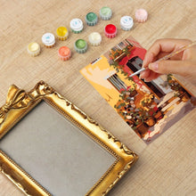 Carica l'immagine nel visualizzatore di Gallery, Mini tela da Dipingere con i Numeri con cornice - Cortile in terracotta