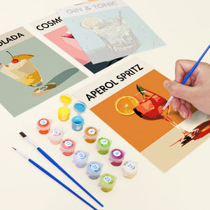 Mini Set Dipingere con i numeri 15x20cm (6 pezzi) - Cocktail Bar 5