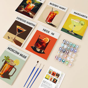 Mini Set Dipingere con i numeri 15x20cm (6 pezzi) - Cocktail Bar 3