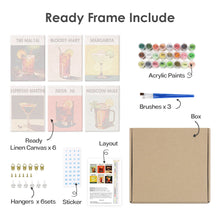 Carica l&#39;immagine nel visualizzatore di Gallery, Mini Set Dipingere con i numeri 15x20cm (6 pezzi) - Cocktail Bar 3