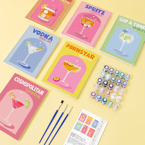 Mini Set Dipingere con i numeri 15x20cm (6 pezzi) - Cocktail Bar 2