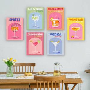 Mini Set Dipingere con i numeri 15x20cm (6 pezzi) - Cocktail Bar 2