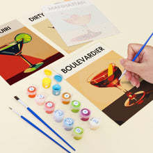 Carica l&#39;immagine nel visualizzatore di Gallery, Mini Set Dipingere con i numeri 15x20cm (6 pezzi) - Cocktail Bar 1
