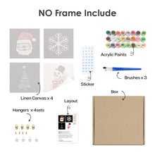 Carica l&#39;immagine nel visualizzatore di Gallery, Mini Set Dipingere con i numeri 20x20cm (4 pezzi) - Icone Classiche di Natale 1