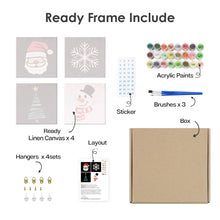 Carica l&#39;immagine nel visualizzatore di Gallery, Mini Set Dipingere con i numeri 20x20cm (4 pezzi) - Icone Classiche di Natale 1