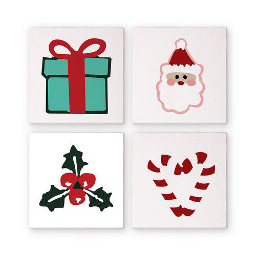Mini Dipingere con i numeri 20x20cm (4 pezzi) - Icone Classiche di Natale 2