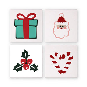 Mini Dipingere con i numeri 20x20cm (4 pezzi) - Icone Classiche di Natale 2