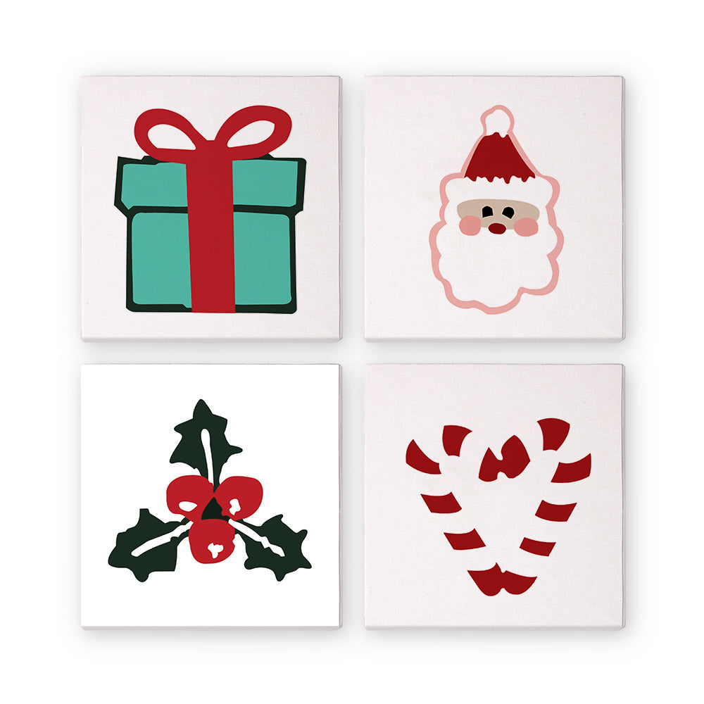Mini Dipingere con i numeri 20x20cm (4 pezzi) - Icone Classiche di Natale 2