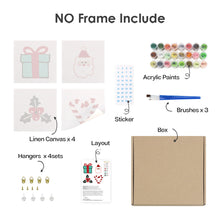 Carica l&#39;immagine nel visualizzatore di Gallery, Mini Set Dipingere con i numeri 20x20cm (4 pezzi) - Icone Classiche di Natale 2