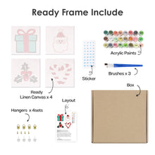 Carica l&#39;immagine nel visualizzatore di Gallery, Mini Set Dipingere con i numeri 20x20cm (4 pezzi) - Icone Classiche di Natale 2