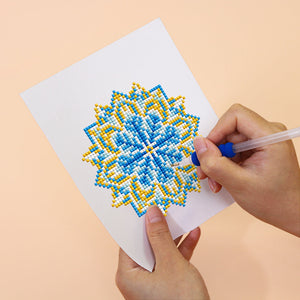Mini Set Diamond Painting 15x20cm (4 pezzi) - Mandala Blu