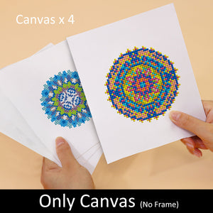 Mini Set Diamond Painting 15x20cm (4 pezzi) - Mandala Blu
