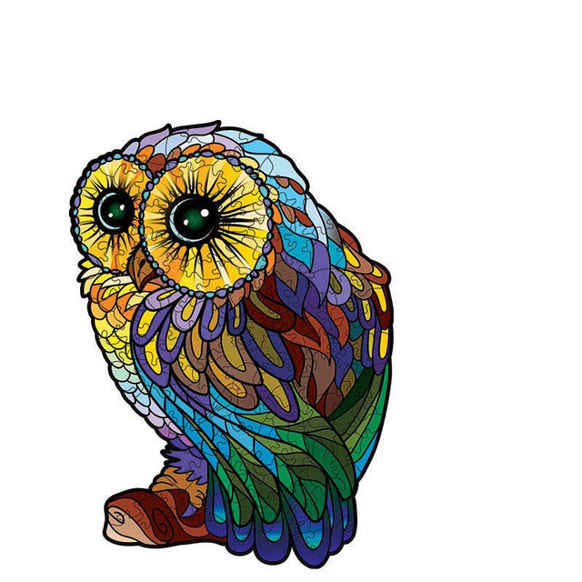 Puzzle 2D in legno - Gufo colorato