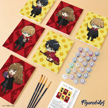 Carica l'immagine nel visualizzatore di Gallery, Mini Set Dipingere con i numeri 15x20cm (6 pezzi) - Il Trio Grifondoro di Harry Potter