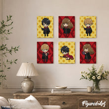 Carica l'immagine nel visualizzatore di Gallery, Mini Set Dipingere con i numeri 15x20cm (6 pezzi) - Il Trio Grifondoro di Harry Potter