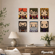 Carica l'immagine nel visualizzatore di Gallery, Mini Set Dipingere con i numeri 15x20cm (6 pezzi) - Volti Chibi di Harry Potter