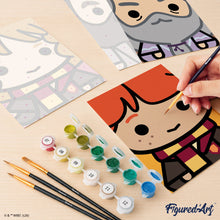 Carica l'immagine nel visualizzatore di Gallery, Mini Set Dipingere con i numeri 15x20cm (6 pezzi) - Volti Chibi di Harry Potter