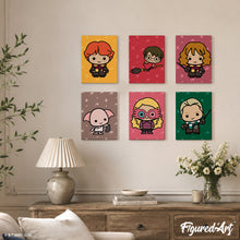 Carica l'immagine nel visualizzatore di Gallery, Mini Set Dipingere con i numeri 15x20cm (6 pezzi) - Collezione Chibi di Harry Potter