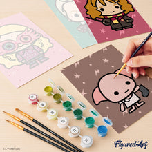 Carica l'immagine nel visualizzatore di Gallery, Mini Set Dipingere con i numeri 15x20cm (6 pezzi) - Collezione Chibi di Harry Potter