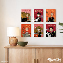 Carica l'immagine nel visualizzatore di Gallery, Mini Set Dipingere con i numeri 15x20cm (6 pezzi) - Harry Potter - Accademia di Magia