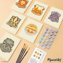 Carica l'immagine nel visualizzatore di Gallery, Mini Set Dipingere con i numeri 15x20cm (6 pezzi) - Le casate di Harry Potter