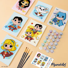 Carica l'immagine nel visualizzatore di Gallery, Mini Set Dipingere con i numeri 15x20cm (6 pezzi) - Piccoli Supereroi DC