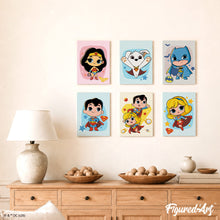 Carica l'immagine nel visualizzatore di Gallery, Mini Set Dipingere con i numeri 15x20cm (6 pezzi) - Piccoli Supereroi DC