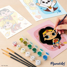 Carica l'immagine nel visualizzatore di Gallery, Mini Set Dipingere con i numeri 15x20cm (6 pezzi) - Piccoli Supereroi DC