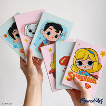 Carica l'immagine nel visualizzatore di Gallery, Mini Set Dipingere con i numeri 15x20cm (6 pezzi) - Superman e Supergirl