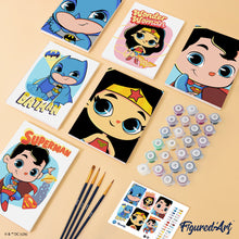 Carica l'immagine nel visualizzatore di Gallery, Mini Set Dipingere con i numeri 15x20cm (6 pezzi) - Justice League - Più Tenera che Mai