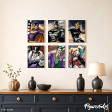 Carica l'immagine nel visualizzatore di Gallery, Mini Set Dipingere con i numeri 15x20cm (6 pezzi) - Batman - Eroi e Criminali