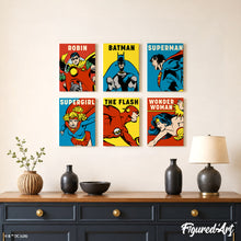 Carica l'immagine nel visualizzatore di Gallery, Mini Set Dipingere con i numeri 15x20cm (6 pezzi) - Gli Eroi dell'Universo DC