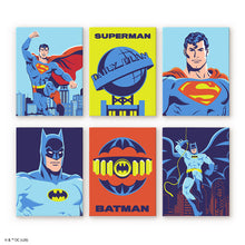 Carica l'immagine nel visualizzatore di Gallery, Mini Set Dipingere con i numeri 15x20cm (6 pezzi) - Batman e Superman Figured'Art