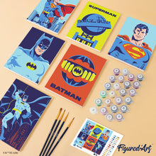 Carica l'immagine nel visualizzatore di Gallery, Mini Set Dipingere con i numeri 15x20cm (6 pezzi) - Batman e Superman