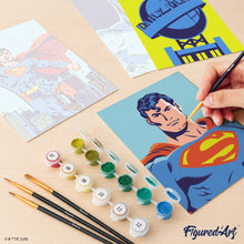 Carica l'immagine nel visualizzatore di Gallery, Mini Set Dipingere con i numeri 15x20cm (6 pezzi) - Batman e Superman