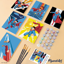 Carica l'immagine nel visualizzatore di Gallery, Mini Set Dipingere con i numeri 15x20cm (6 pezzi) - I poteri di Superman