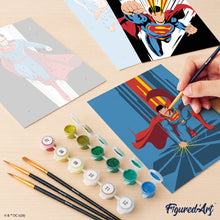 Carica l'immagine nel visualizzatore di Gallery, Mini Set Dipingere con i numeri 15x20cm (6 pezzi) - I poteri di Superman