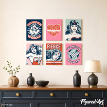 Carica l'immagine nel visualizzatore di Gallery, Mini Set Dipingere con i numeri 15x20cm (6 pezzi) - Impavida Wonder Woman