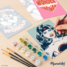 Carica l'immagine nel visualizzatore di Gallery, Mini Set Dipingere con i numeri 15x20cm (6 pezzi) - Impavida Wonder Woman
