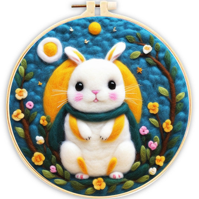 Needle Felting Coniglio con Mantello